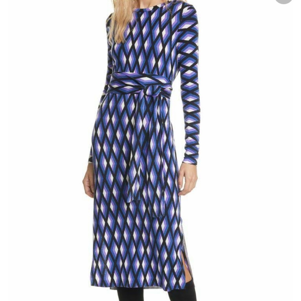 DVF Gabel Merino wool belted dress Size S